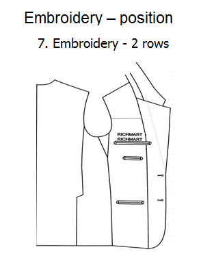 С37.7 EMBROIDERY - 2 ROWS, INSIDE POCKET