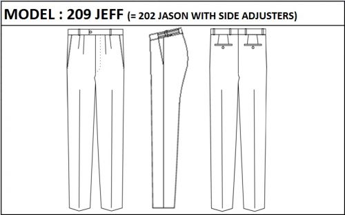 MODEL 209 JEFF /=202 JASON WITH SIDE ADJUSTERS WITHOUT BELTLOOPS/