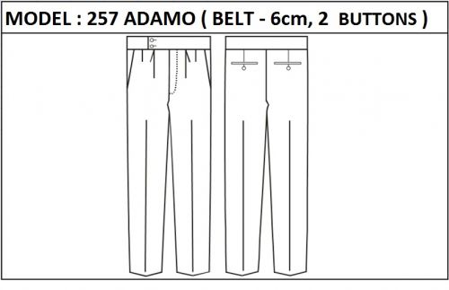 MODEL 257 ADAMO -  BELT 6cm , 2 BUTTONS, ZIPPER, WITHOUT  WEDGE