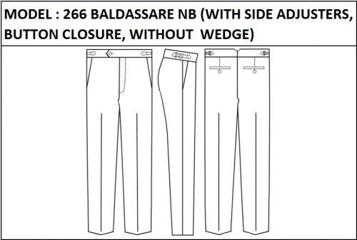 MODEL 266 BALDASSARE NB -  WITH SIDE ADJUSTERS, BUTTON CLOSURE , WITHOUT WEDGE