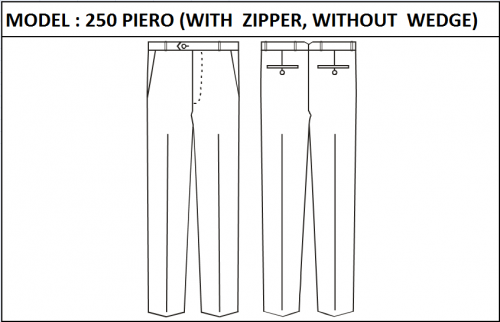 MODEL 250 PIERO - WITH ZIPPER,  WITHOUT  WEDGE