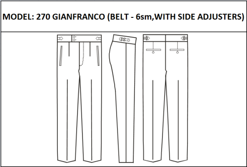 MODEL 270 GIANFRANCO - BELT 6sm,  WITH SIDE ADJUSTERS, ZIPPER, WITHOUT  WEDGE