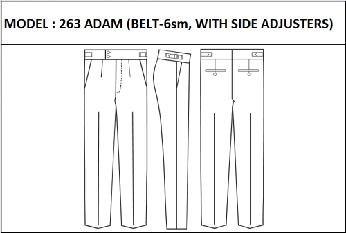 MODEL 263 ADAM - BELT 6sm,  WITH SIDE ADJUSTERS, ZIPPER, WITHOUT  WEDGE