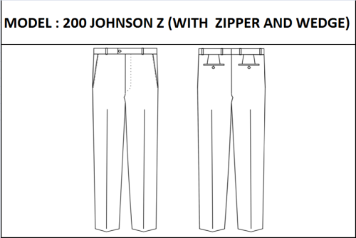 MODEL 200 JOHNSON Z - WITH ZIPPER AND WEDGE