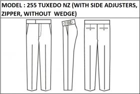 MODEL 255 TUXEDO NZ -  WITH SIDE ADJUSTERS, ZIPPER, WITHOUT WEDGE