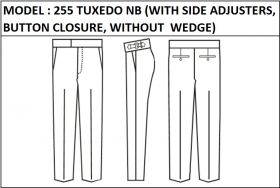 MODEL 255 TUXEDO NB -  WITH SIDE ADJUSTERS, BUTTON CLOSURE , WITHOUT WEDGE