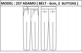 MODEL 257 ADAMO -  BELT 6cm , 2 BUTTONS, ZIPPER, WITHOUT  WEDGE