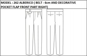 MODEL 262 ALBERICO - BELT 6sm, DECORATIVE POCKET TO FRONT PART RIGHT, ZIPPER, WITHOUT  WEDGE