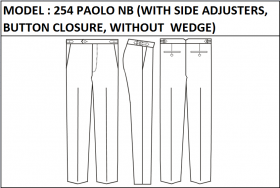 MODEL 254 PAOLO NB -  WITH SIDE ADJUSTERS, BUTTON CLOSURE , WITHOUT WEDGE