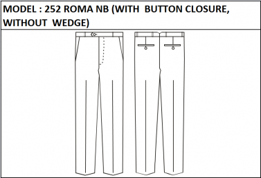 MODEL 252 ROMA NB - BUTTON CLOSURE, WITHOUT WEDGE