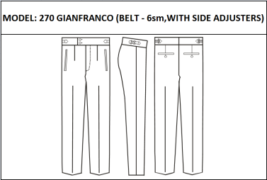 MODEL 270 GIANFRANCO - BELT 6sm,  WITH SIDE ADJUSTERS, ZIPPER, WITHOUT  WEDGE