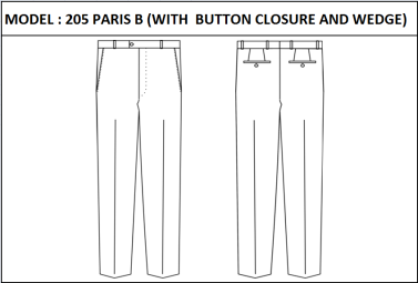 MODEL 205 PARIS B - BUTTON CLOSURE AND WEDGE