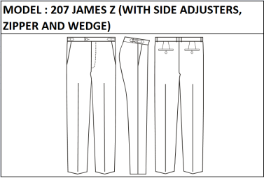 MODEL 207 JAMES Z - WITH SIDE ADJUSTERS, ZIPPER AND WEDGE (WITHOUT BELTLOOPS)