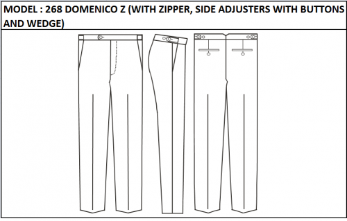 MODEL 268 DOMENICO Z -  WITH ZIPPER, SIDE ADJUSTERS WITH BUTTONS AND WEDGE