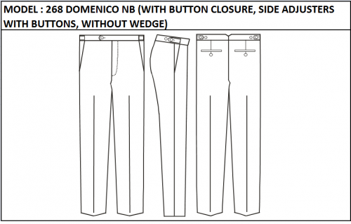 MODEL 268 DOMENICO NB - BUTTON CLOSURE, SIDE ADJUSTERS WITH BUTTONS, WITHOUT WEDGE