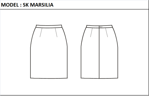 SK MARSILIA (CLASSIC SKIRT - SHORT, NO VENTS)