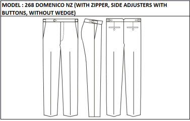 MODEL 268 DOMENICO NZ - WITH ZIPPER, SIDE ADJUSTERS WITH BUTTONS, WITHOUT  WEDGE