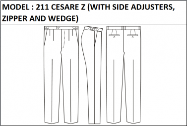 MODEL 211  CESARE  Z -  WITH SIDE ADJUSTERS, ZIPPER AND WEDGE