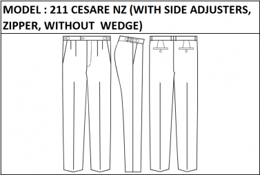 MODEL 211  CESARE  NZ -  WITH SIDE ADJUSTERS, ZIPPER, WITHOUT WEDGE