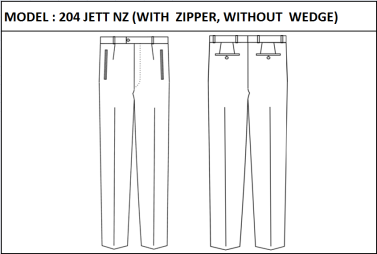 MODEL 204 JETT NZ - WITH ZIPPER,  WITHOUT  WEDGE