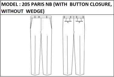 MODEL 205 PARIS NB - BUTTON CLOSURE, WITHOUT WEDGE
